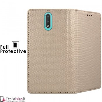 Telone smart magnet atverčiamas dėklas - auksinės spalvos (NOKIA 2.3) Telone smart magnet atverčiamas dėklas - auksinės spalvos (NOKIA 2.3)